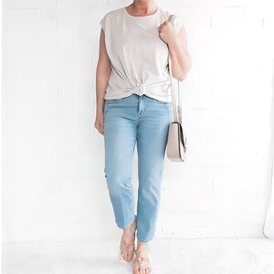 CHICO’S Knot Twist Tee - Beige - 0/S